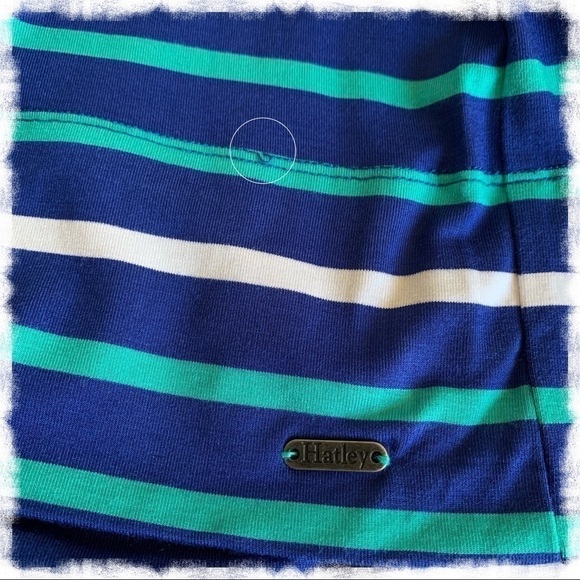 HATLEY Blue, Aqua, and White Striped Stretch Dress - Picture 6 of 6